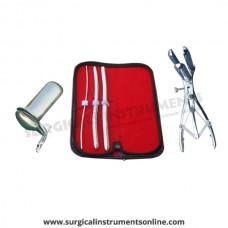 Hegar uterine dilator 3 pieces set,3-4, 9-10, 11-12, mathieu speculum, collin large